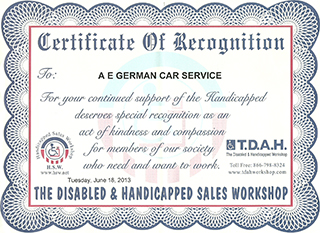 We support The Disabled & Handicapped Sales Workshop